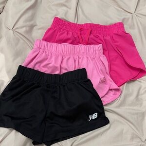 New Balance & 90 degreeGirls' Athletic Shorts lot- Black, Light Pink & Hot Pink